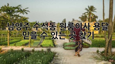 남양주 수석동 원룸이사 용달, 믿을 수 있는 곳 찾기