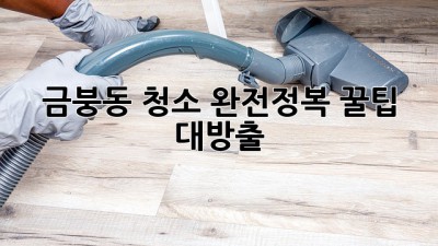 ✨ 금붕동 청소 완전정복! 꿀팁 대방출 🏠✨